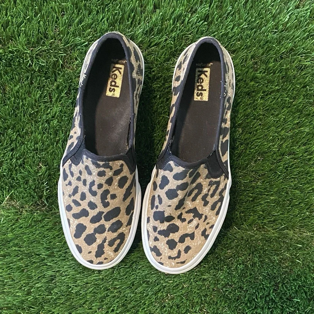 KEDS Dream Foam Double Decker Slip‎ On Leopard Print Shoes, Women's Size 6.5